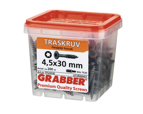 Träskruvar 4,5x30 mm i transparent låda