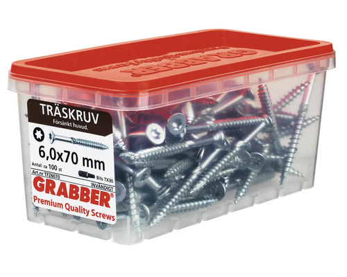 Träskruvar 6,0x70 mm i behållare