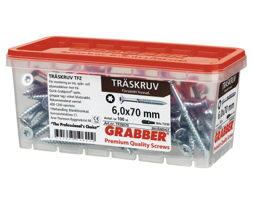 Träskruvar 6,0x70 millimeter i förvaringslåda