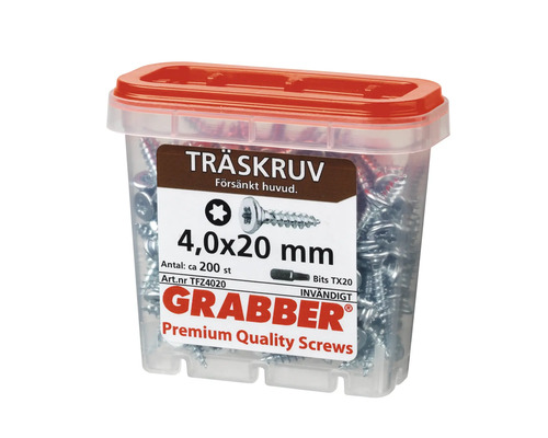 Grabber träskruvar 4,0x20 mm i behållare