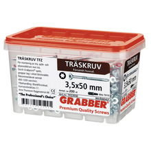 Grabber träskruvar 3,5x50 mm i transparent plastlåda