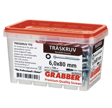 Träskruv GRABBER C1 försänkt 6,0x80mm 100-pack TFZ6080