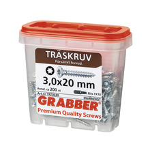 Träskruvar 3,0x20 millimeter i plastförpackning