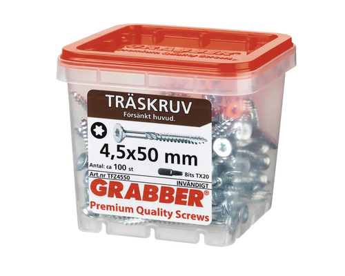 Grabber träskruvar 4,5x50 mm i behållare