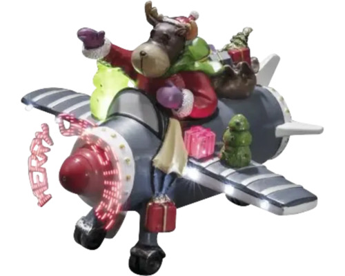 Julbelysing KONSTSMIDE fiberoptisk flygplan LED sensor Dekorativ flygplansfigur med ren, julklappar och ljuseffekter