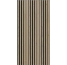 Träpanel med vertikala lameller för väggdekoration