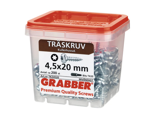 Träskruvar 4,5 x 20 millimeter i plastlåda