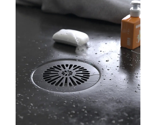 Avlopp med tvål och tvålpump i badrummet