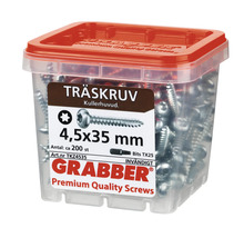 Träskruvar 4,5x35 millimeter i transparent låda