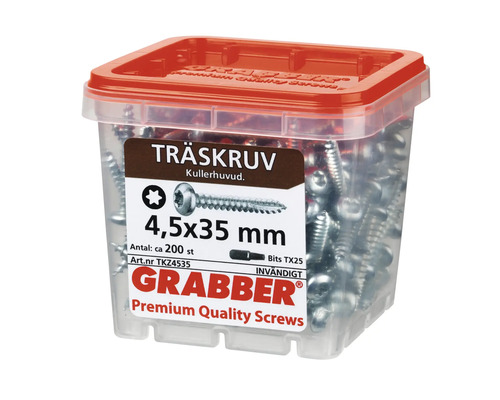 Träskruvar 4,5x35 millimeter i transparent låda