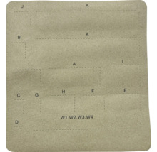 Mall med olika former och bokstäver för användning som hantverksmall