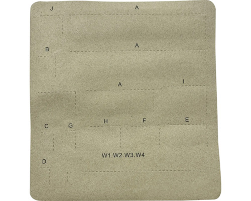 Mall med olika former och bokstäver för användning som hantverksmall