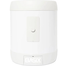 Varmvattenberedare med regulator och Basix logotyp
