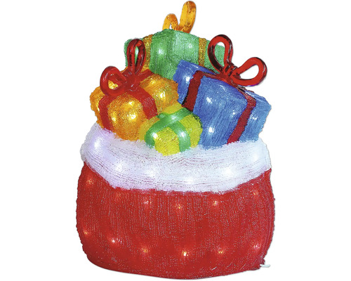 Dekorativ julbelysning med presentsäck och presenter Dekorativ julbelysning med presentsäck och presenter