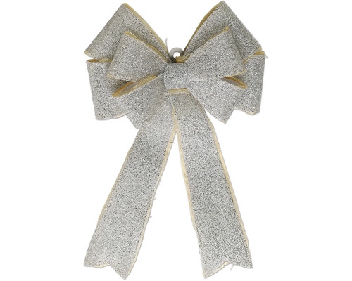 Julbelysning LAFIORA rosett 70 kallvita LED inkl. 6h timer vit Dekorativt presentband med rosett för festliga dekorationer