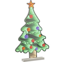 Dekorativ julgran med LED-belysning och stjärna