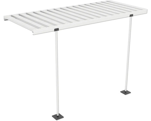 Metallhylla med fyra stöd för extra förvaringsutrymme