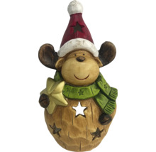 Dekorativ figur ren med hatt och stjärna