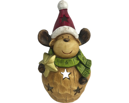 Dekorativ figur ren med hatt och stjärna