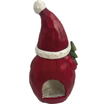 Dekorativ julhusfigur med mössa och träd