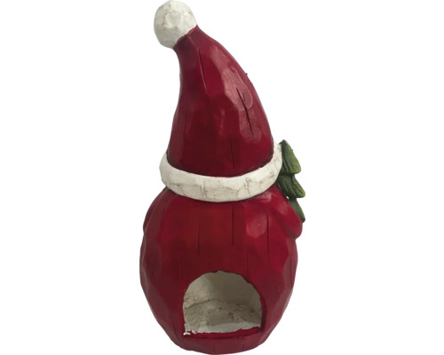 Dekorativ julhusfigur med mössa och träd