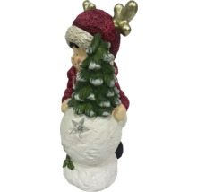 Dekorativ snögubbe med julgran och horn