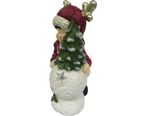 Dekorativ snögubbe med julgran och horn