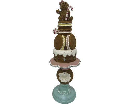 Dekorativ godisfigur med pepparkaksgubbe, makroner och munk