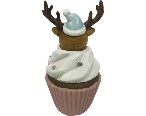 Dekorativ cupcake figur med ren och julmössa