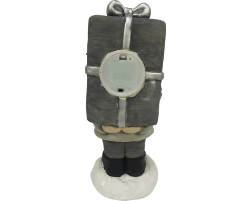 Dekorativ jultomte med present och batterifack