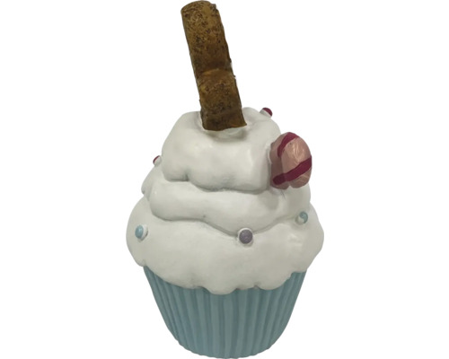 Dekorativ cupcake med glasyr och våffla som dekoration