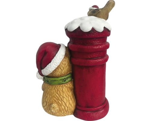 Dekorativ julfigur med nalle och brevlåda