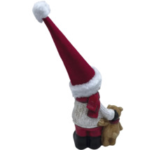 Jultomtefigur med teddybjörn och hatt som dekoration