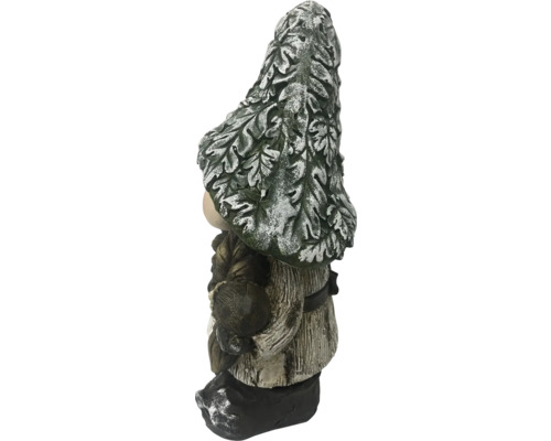 Trädgårdstomte av sten med bladhatt