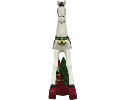 Dekorativ hästfigur med julgran och presenter