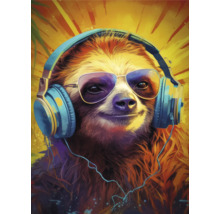 Illustration av en sengångare med hörlurar och solglasögon