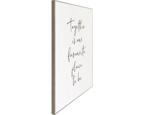 Dekorativ väggbild med texten: Together is our favourite place to be.
