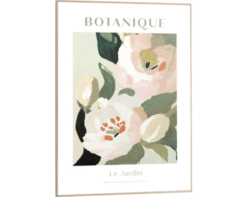 Målning med blommotiv i ram