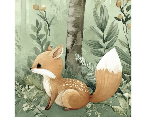 Illustration av en räv i skogen