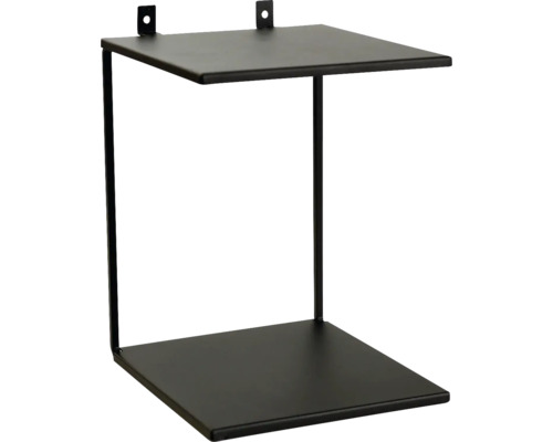 Dubbelhylla FJORDWALL 150x150mm svart Vägghylla av metall med två hyllplan