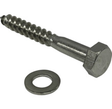 Träskruv med sexkantshuvud och bricka