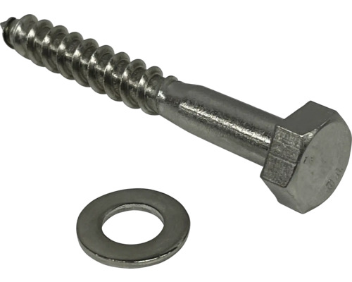 Träskruv med sexkantshuvud och bricka