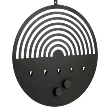 Rund magnetisk tavla med nyckelkrokar och regnbågsmönster