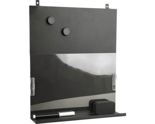 Magnettavla FJORDWALL 305x79mm svart Magnetisk glastavla med penna, magneter och svamp