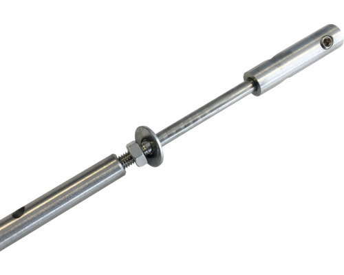 Metallisk vantskruv med mutter och bricka