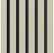 Akustikpaneler med vertikala lameller på bärmaterial