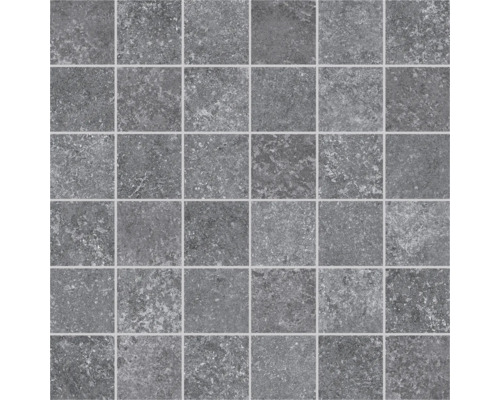 Mosaik keramik MIRAVA Seattle mörkgrå glaserat 30x30cm Mosaikplattor av stengods för vägg och golv