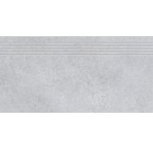 Grå trappstegsplatta med räfflor