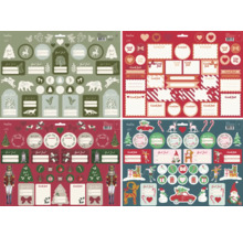 Festliga klistermärken med julmotiv, 80 stycken