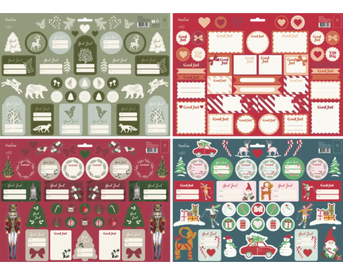 Festliga klistermärken med julmotiv, 80 stycken